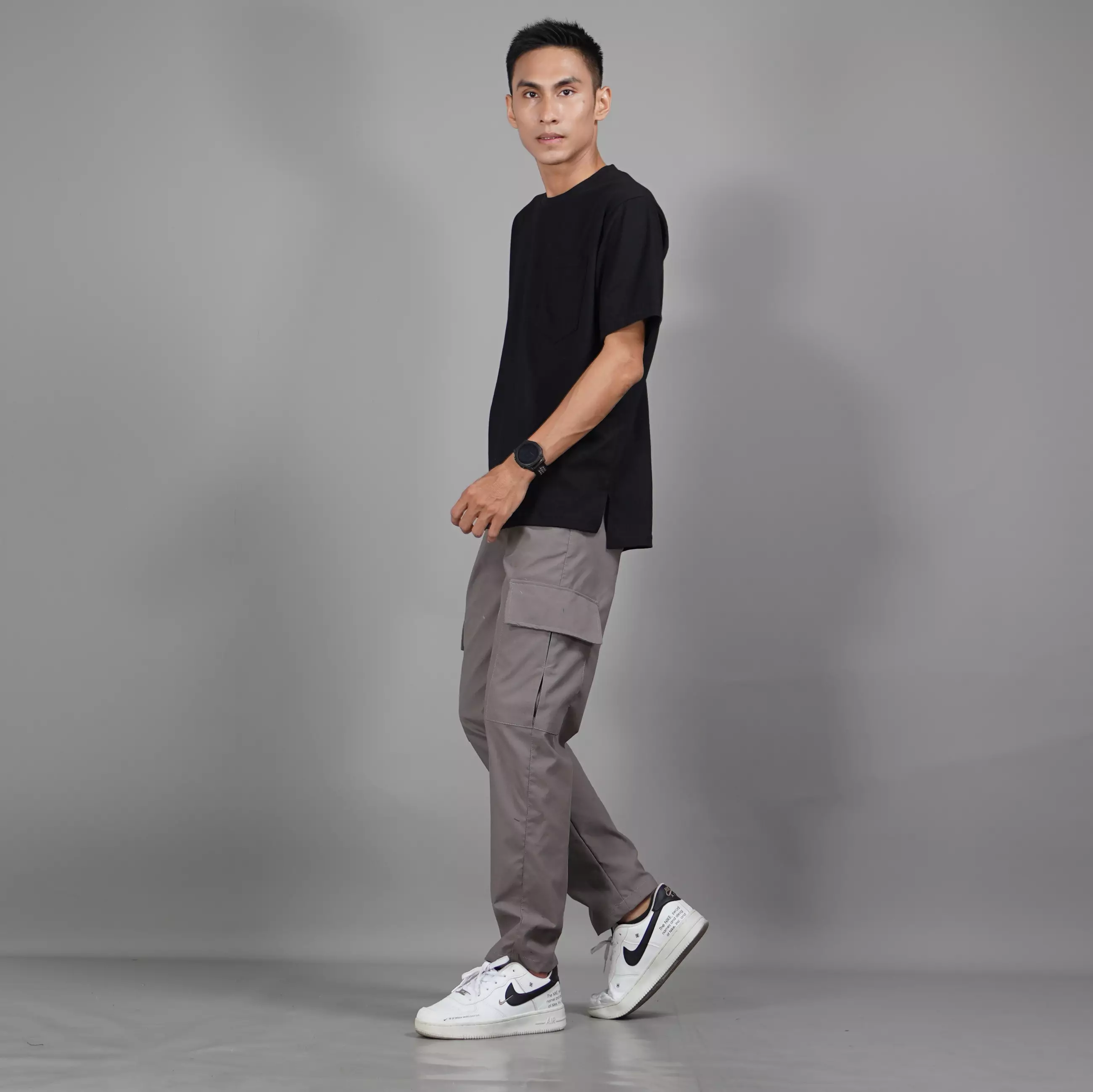  RAYMOND Celana Cargo Pria Celana Kargo Pria Cargo Pants Pria - Abu Muda