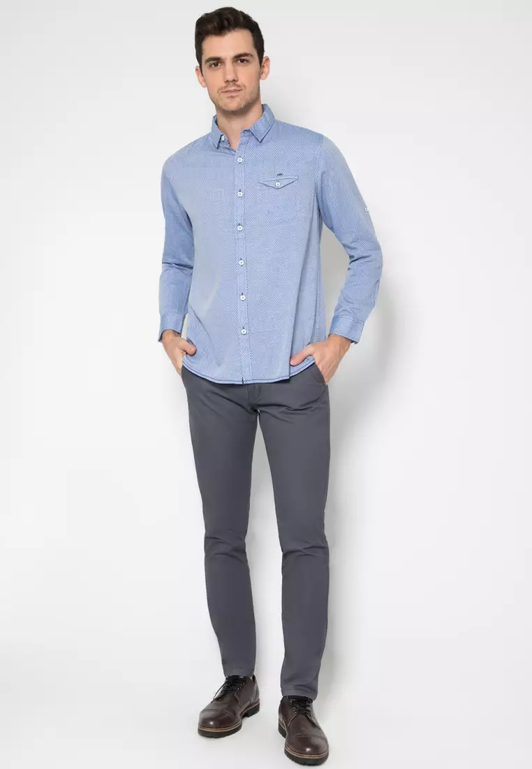 LGS - Kemeja Casual - Lengan Panjang - Biru Muda - JSH.390.S971F.768.C
