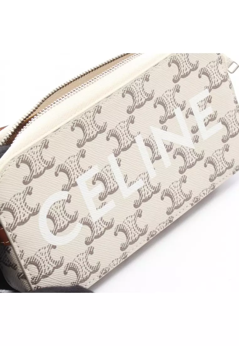 Celine Pre-Loved Celine Triomphe horizontal Pouch Shoulder bag PVC
