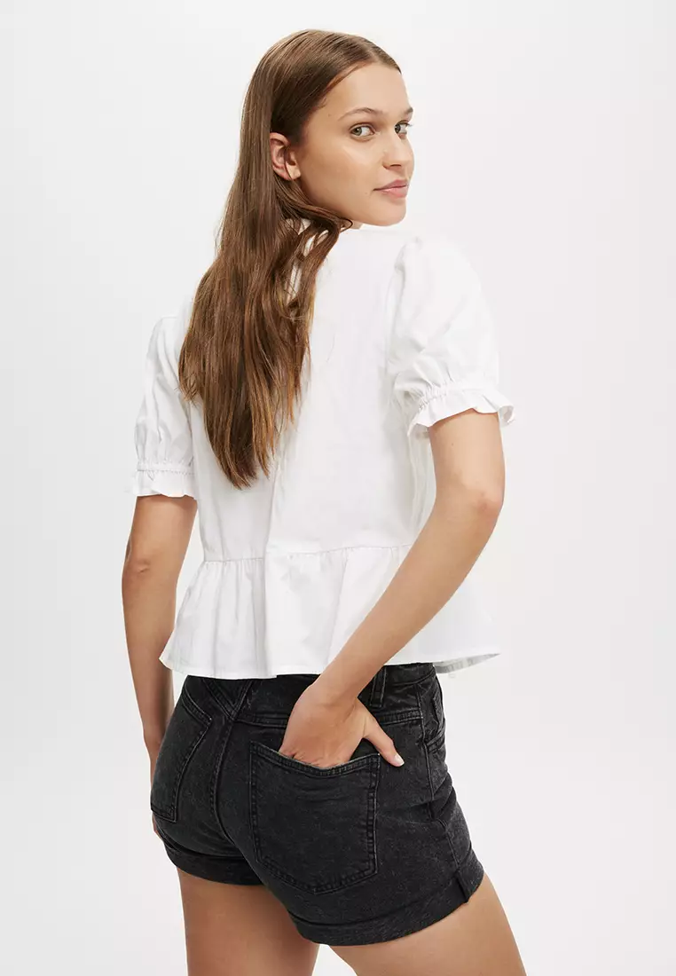 High Rise Classic Stretch Denim Shorts