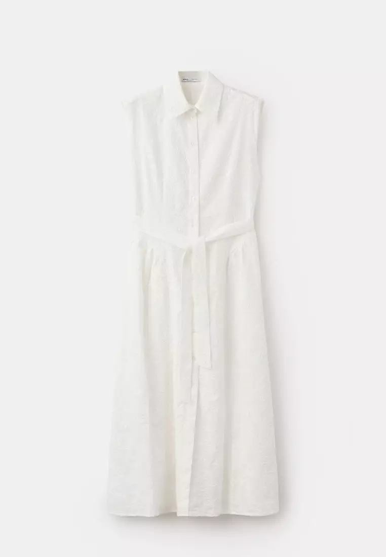 Embroidered Belt Dress