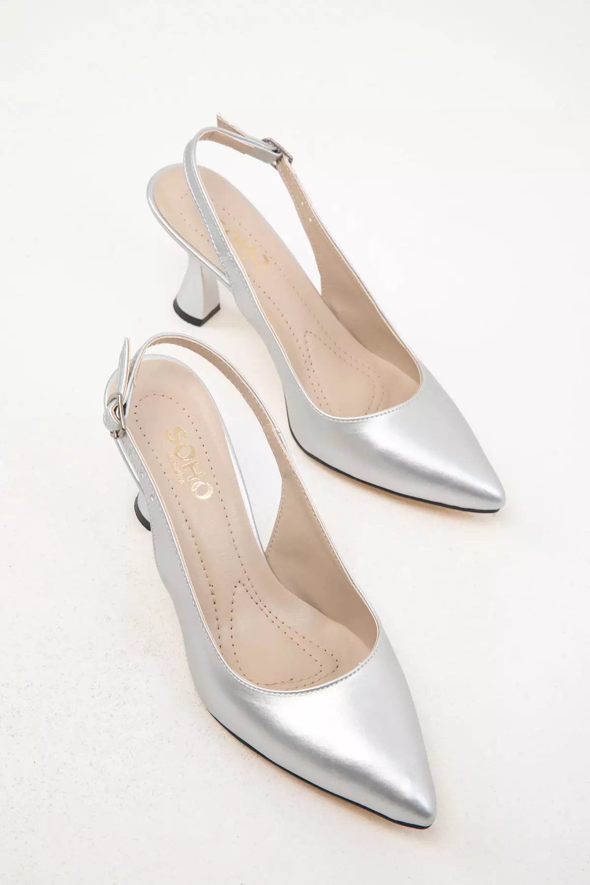 Silver Women's Classic Heeled Shoes 16835