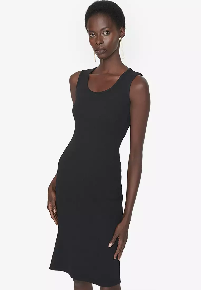 Trendyol Rib Bodycon Dress 2024 Buy Trendyol Online ZALORA