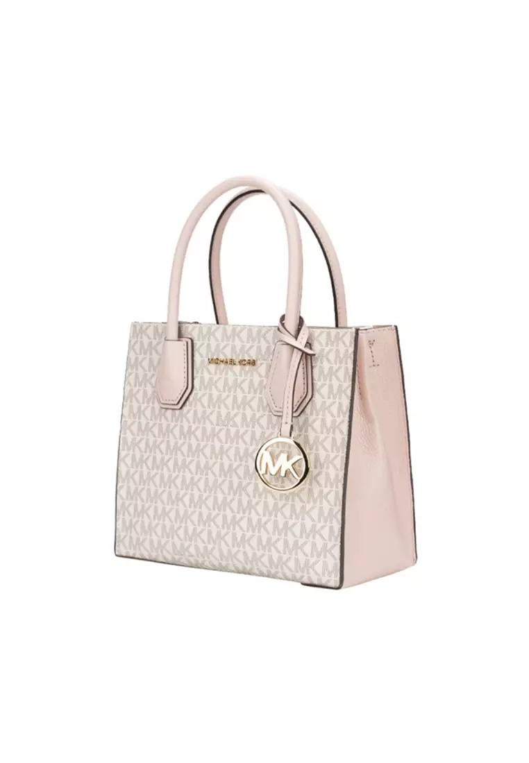 Mercer Medium Logo and Leather Accordion Crossbody Bag In Powder Blush Multi 35S1GM9M2B