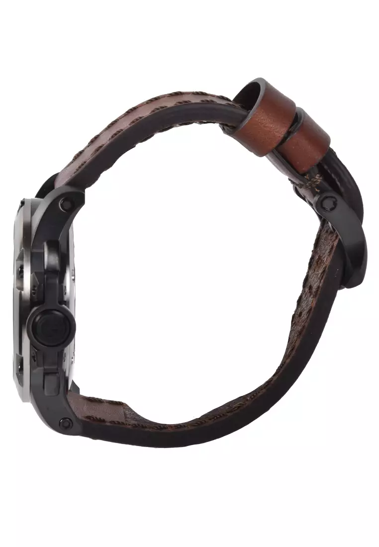 Jam Tangan Pria Alexandre Christie Chronograph AC 6295 MCLEPBA - Brown Leather Strap