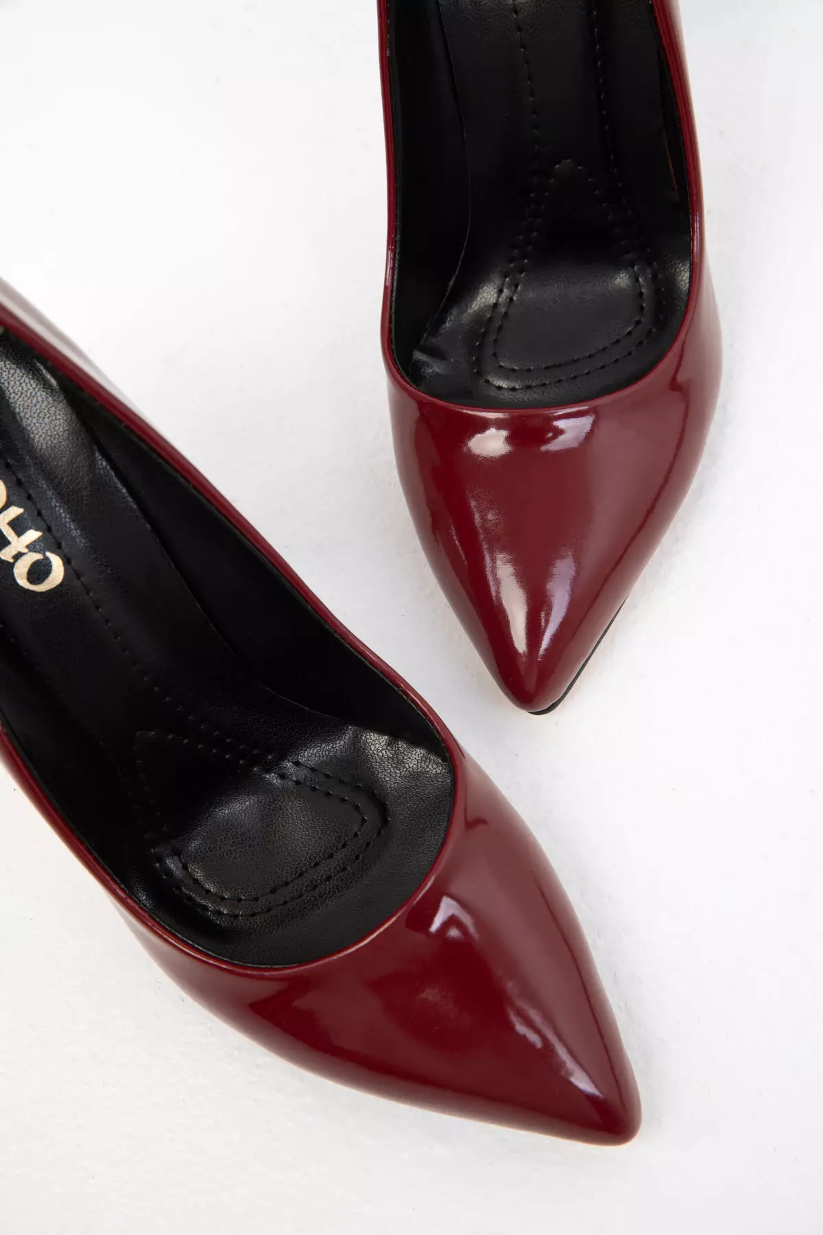 Claret Red Patent Leather 1972 Model Classic Women's Heeled Shoes