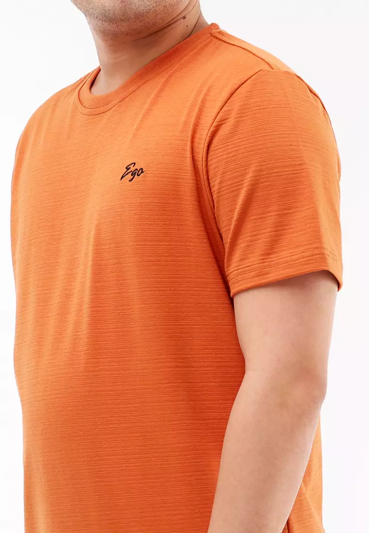 Round Neck Streaky Short Sleeves