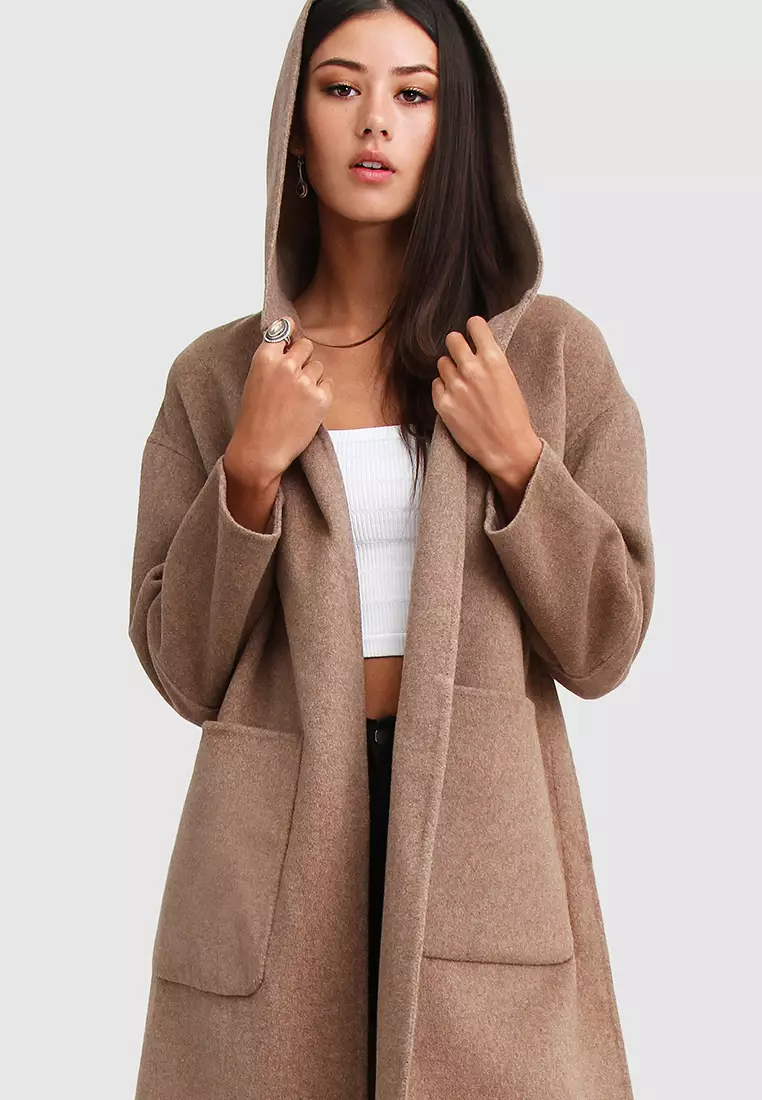 BLOOM&BRANCH×ULTERIOR HOODED COAT Double Breasted Trench Coat in