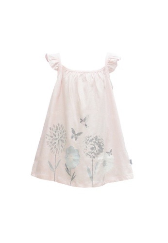 Curiosity Fashion pink Curiosity Spring Flower Dress for Girls with UV Protection 6EDFBKA947AEA3GS_1