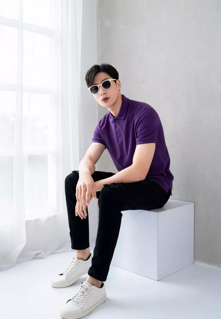 Kale Polo Shirt Park Dark Purple 02 / Kaos Kerah Ungu Tua Pendek Pria Casual Men