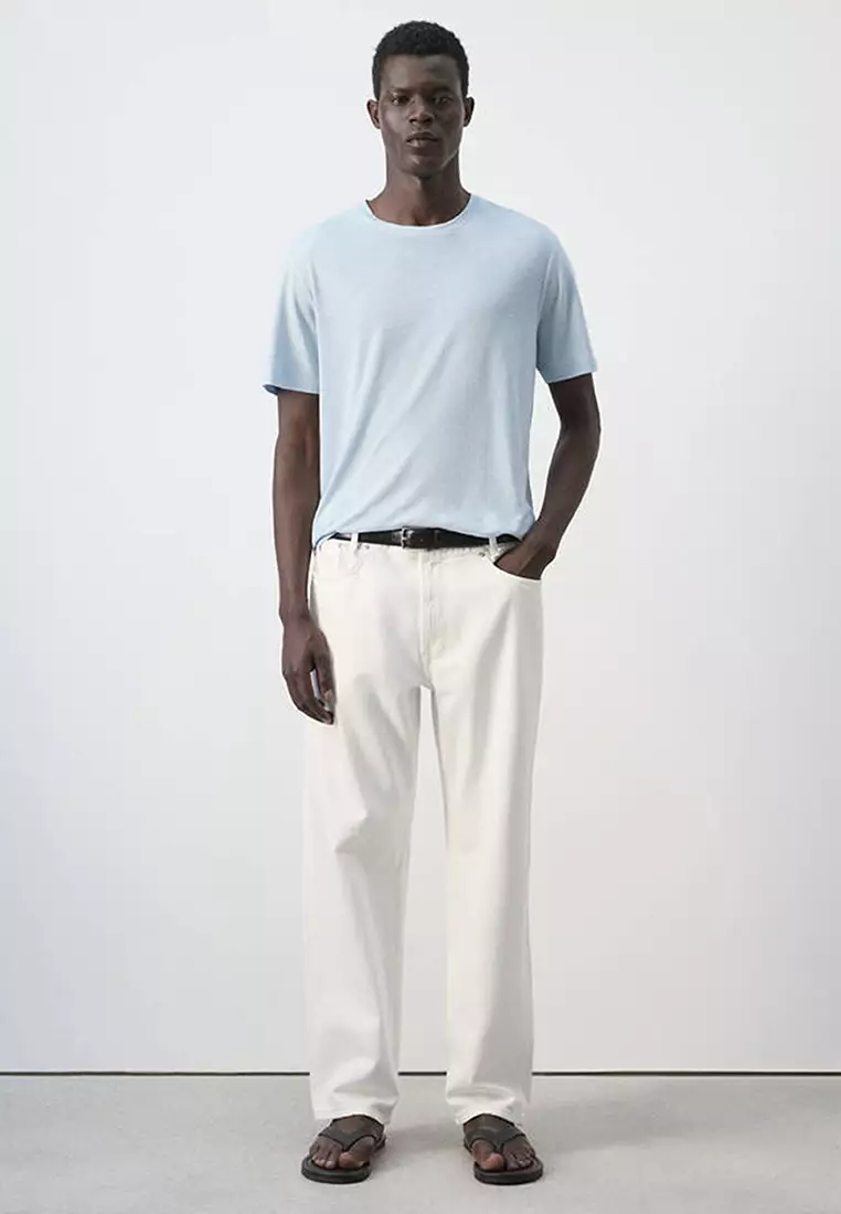 Slim Fit Linen-Blend T-Shirt