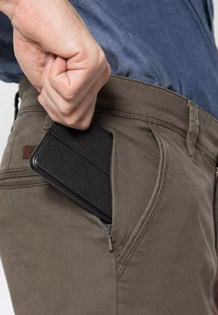 LGS - Celana Panjang Casual - Polos - Coklat Gelap - Pria - Slim Fit - CCT.546.S045.003.C