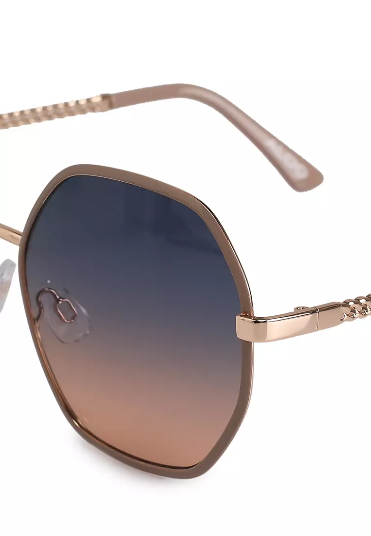 Teren Metal Hexagonal Sunglasses