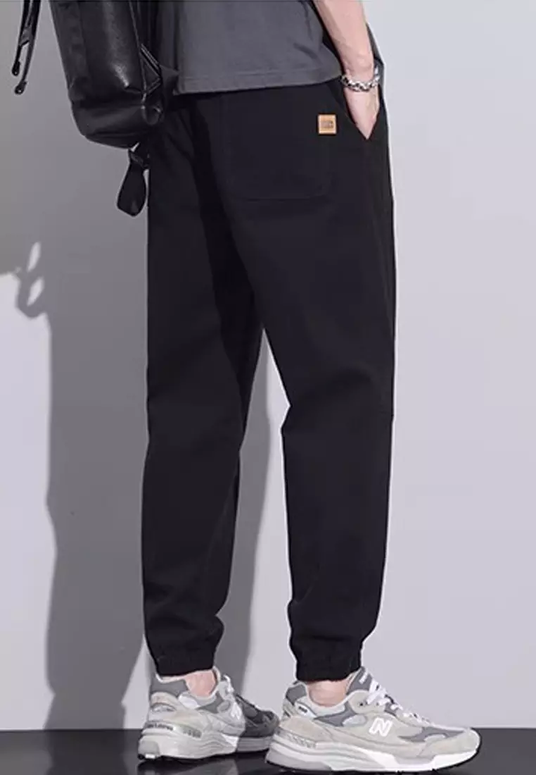 繫繩修腰束腳長褲