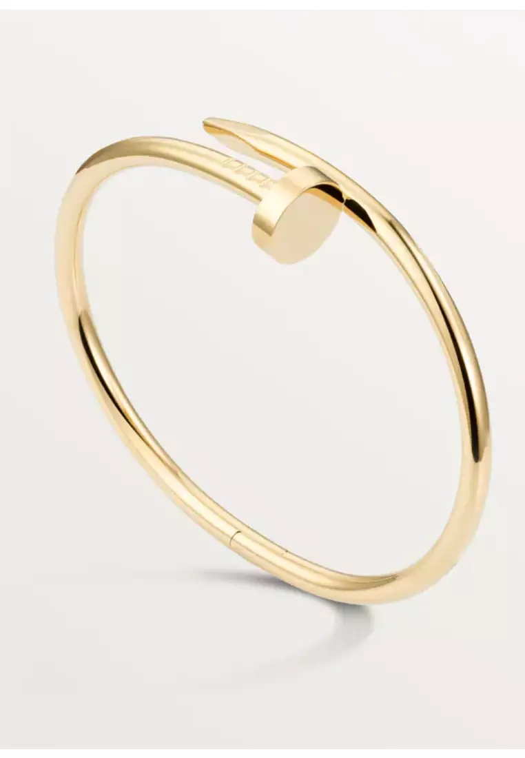 Classic Nail Design Premium Stainless Steel Gelang Wanita Gold