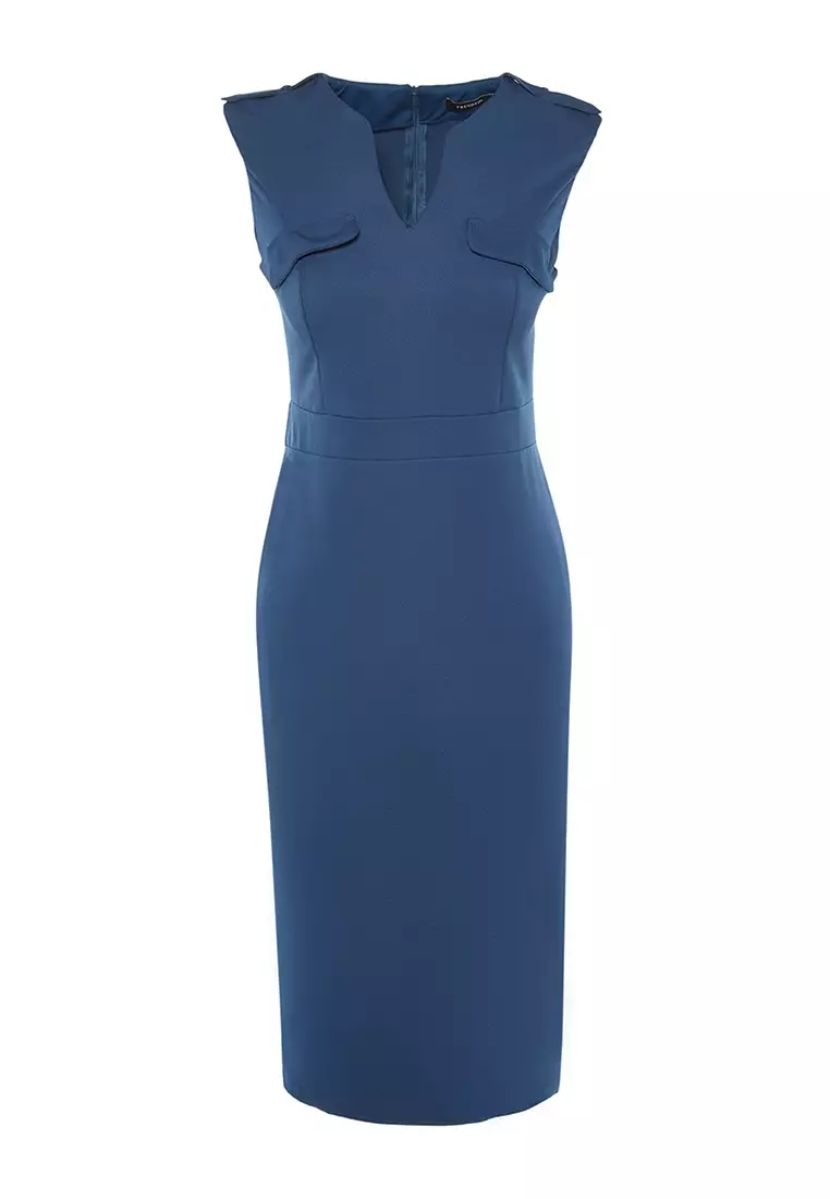 Buy Trendyol V Neck Detailed Dress 2024 Online | ZALORA Singapore