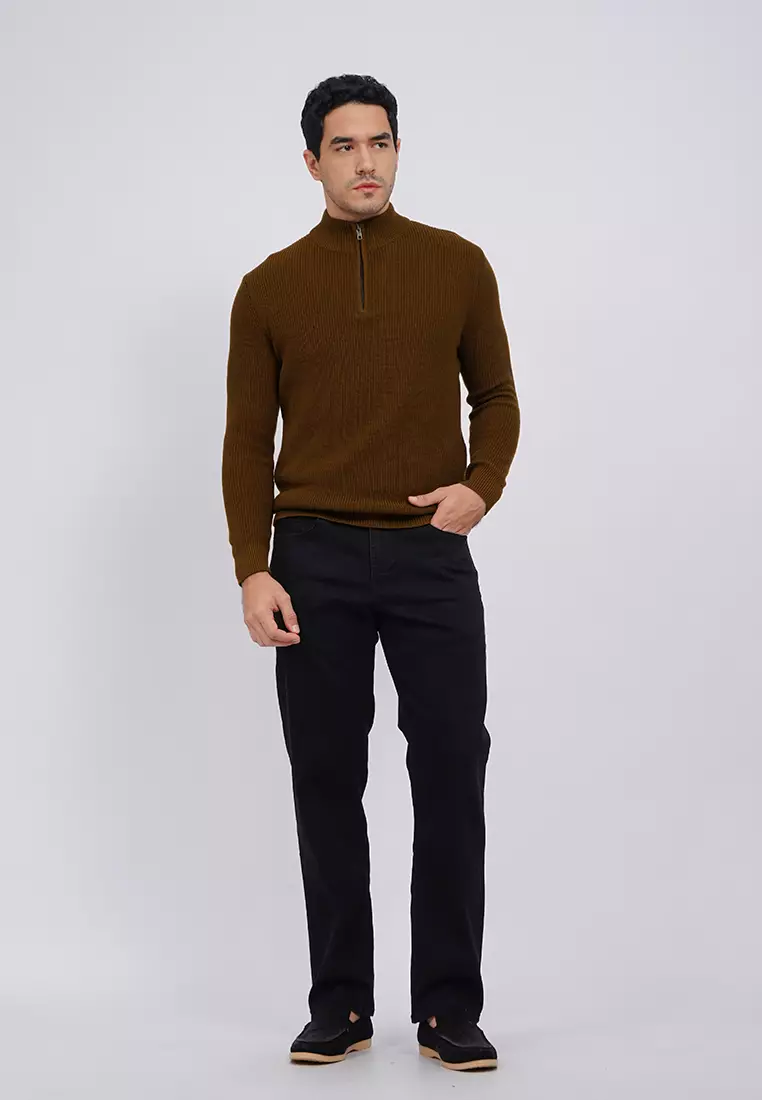 High Neck Long Sleeve Knit Sweater