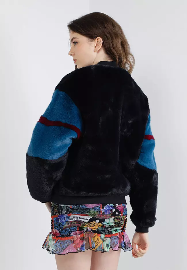 Fur bomber top