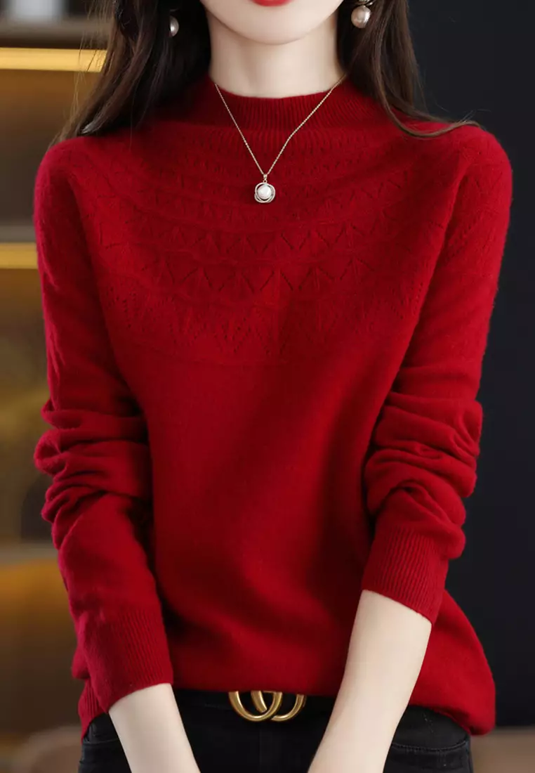 Red discount turtleneck shirt
