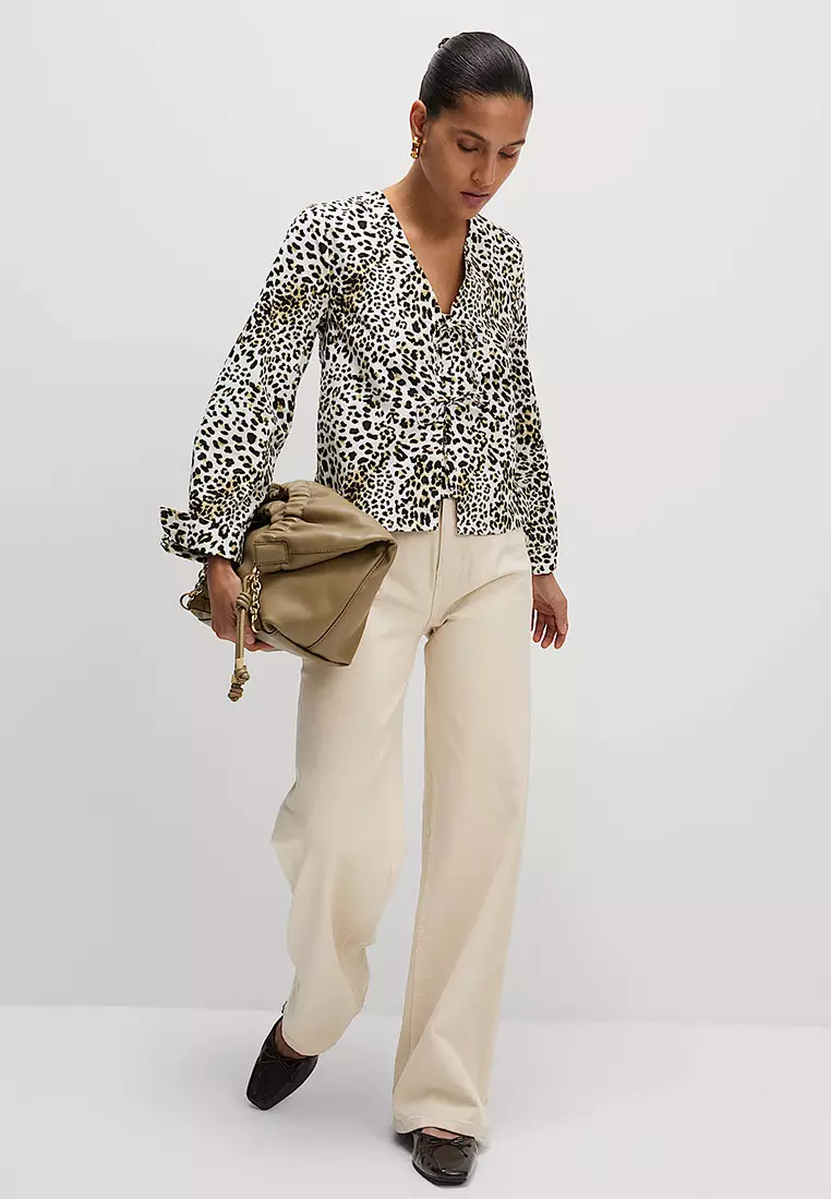 Pure Cotton Printed Tie Front Top