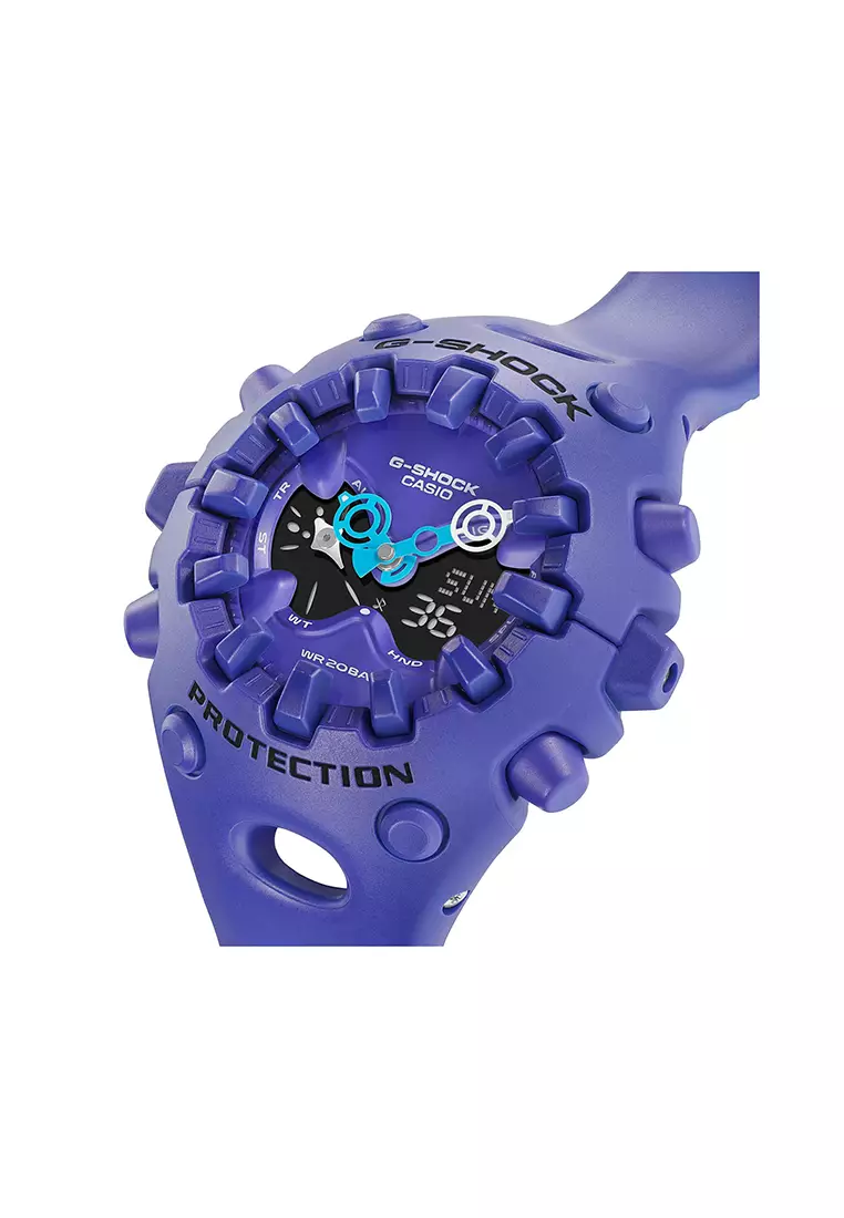 GA-V01-2A Men Analog-Digital Watch with Purple Resin Band