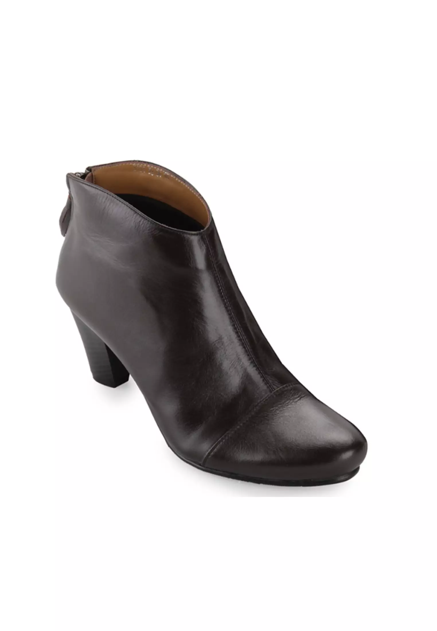 Corry Sepatu Back zipper boots Wanita guinine leather