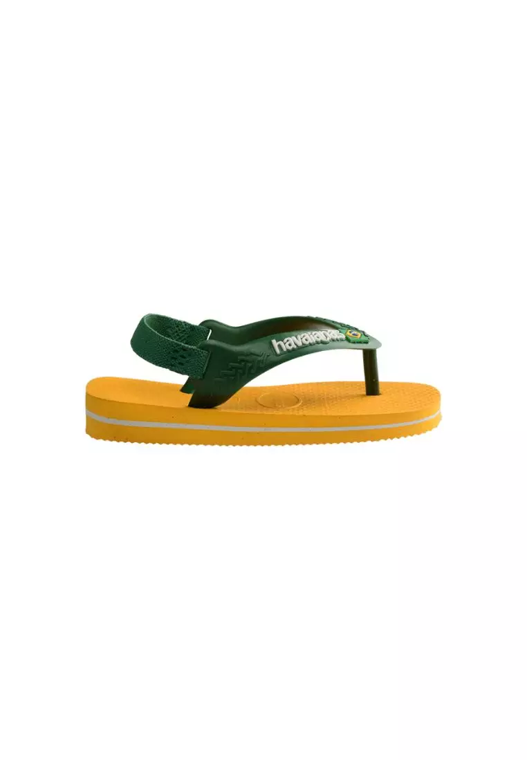 Baby Brasil Logo Flip Flops - Pop Yellow/Amazon