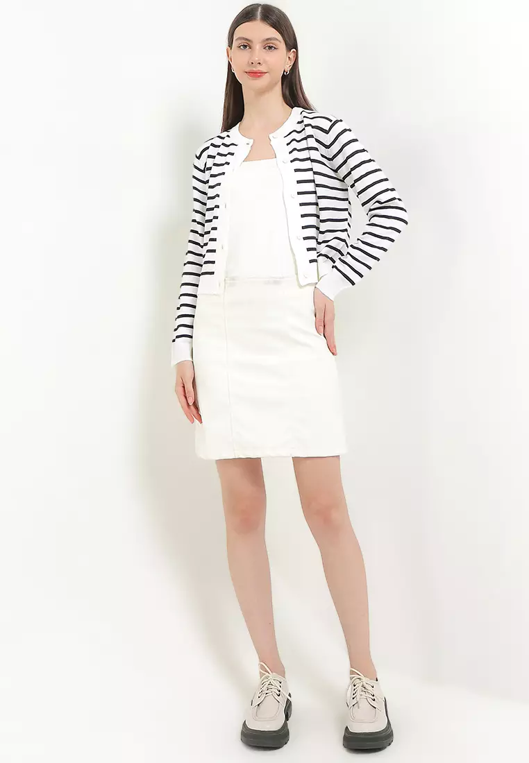 Kora Stripe Crop Cardigan