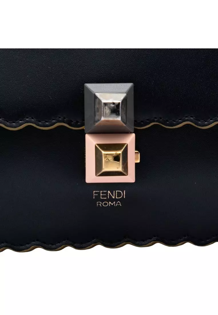 Pre-Loved Fendi Small Scalloped Leather Kan I Crossbody