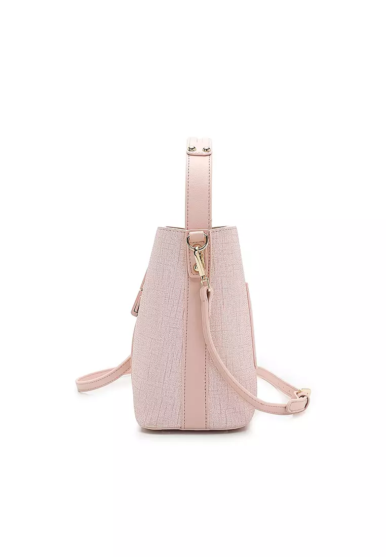 Women's Top Handle Bag / Sling Bag / Crossbody Bag / Shoulder Bag (Tas Tangan Wanita / Tas Selempang Wanita / Tas Bahu Wanita) - Merah Jambu