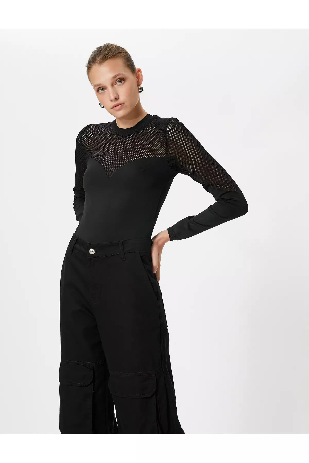 KOTON Mesh Knitwear Sweater