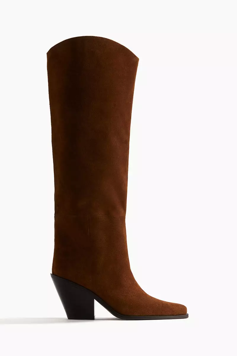 Buy H&M Knee-high leather boots 2025 Online ZALORA
