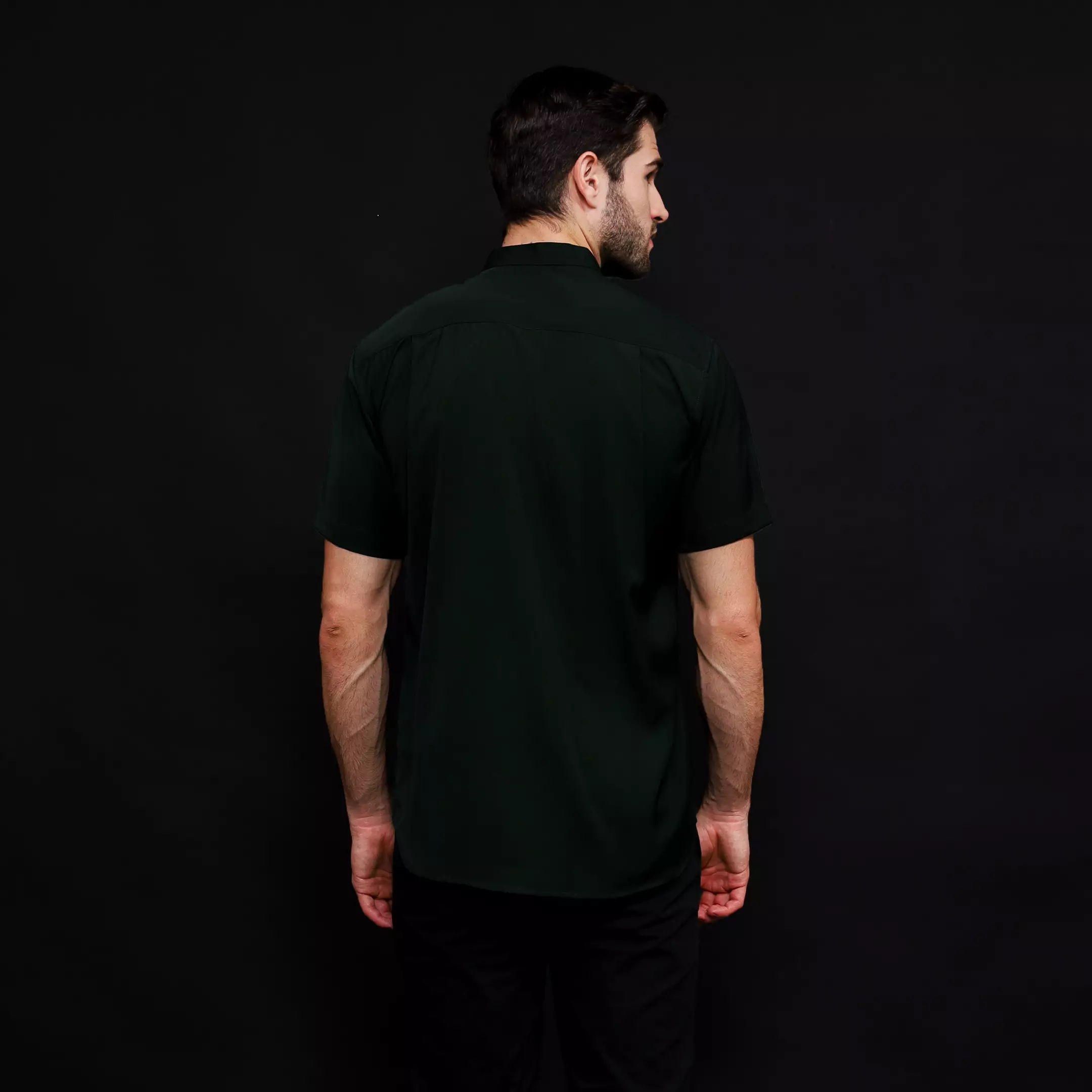 Rayon Shanghai Kemeja Pendek Polos Green