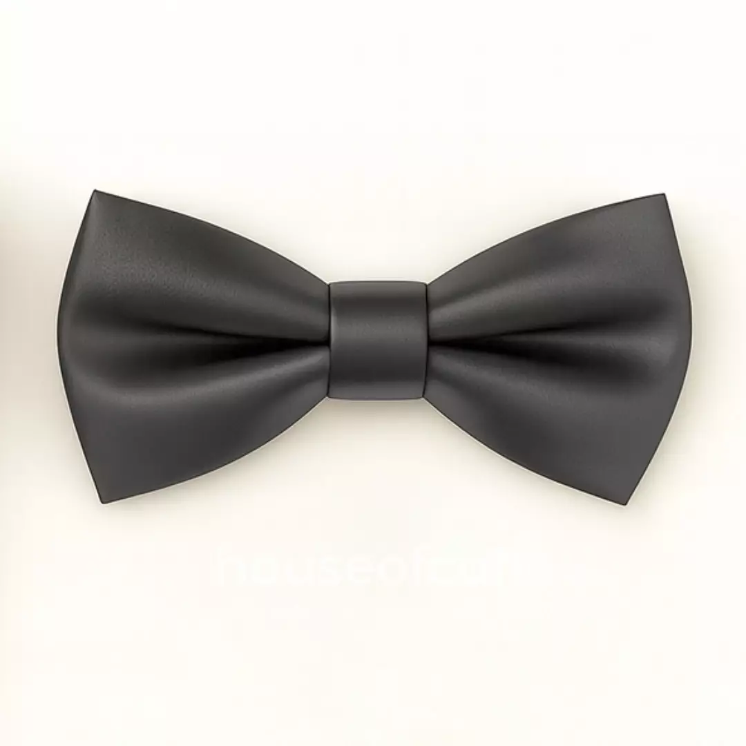 Houseofcuff dasi panjang dasi kupu pocket square satin Dark Grey