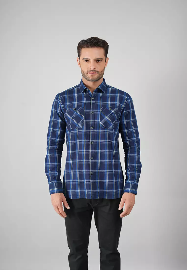 LGS - Kemeja Casual Pria - Lengan Panjang - Kotak-Kotak