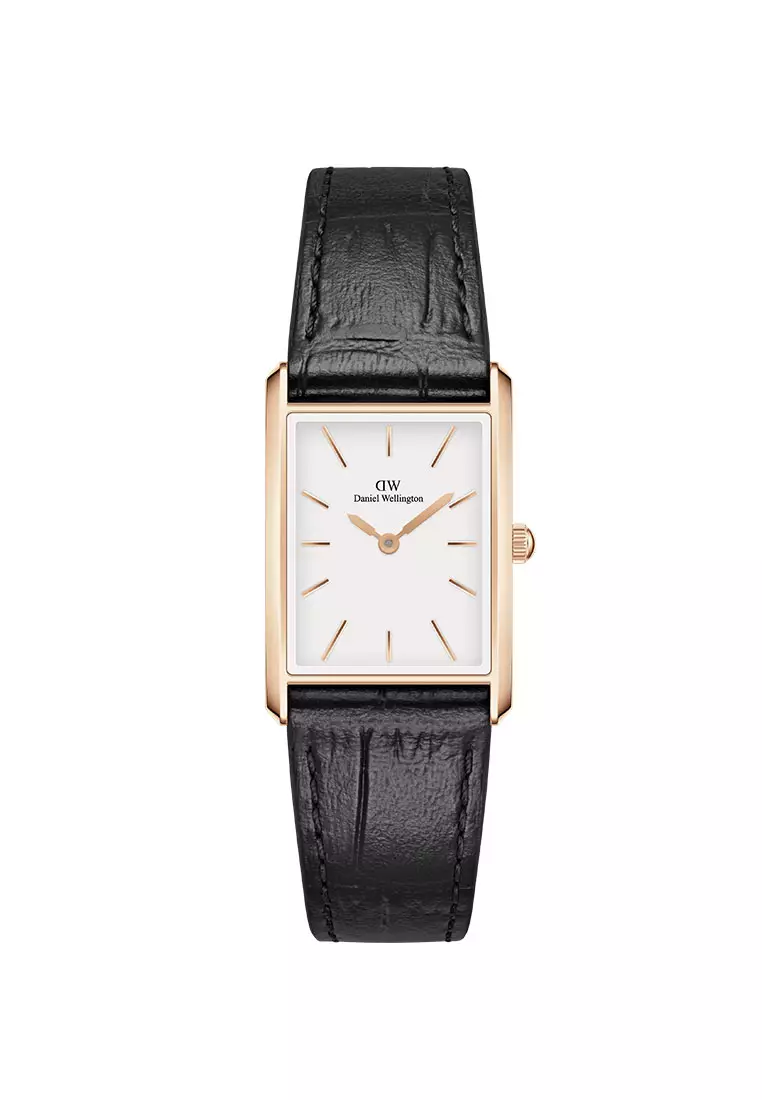 Bound 32x22mm Black Crocodile - Rose Gold - WhiteDial - Fashion Watch for women - Croc Leather Strap Watch - Female Watch - DW Official - Authentic Jam Tangan perempuan