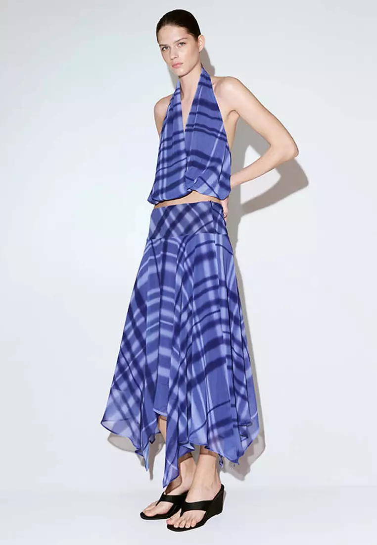 Checked Flared Skirt