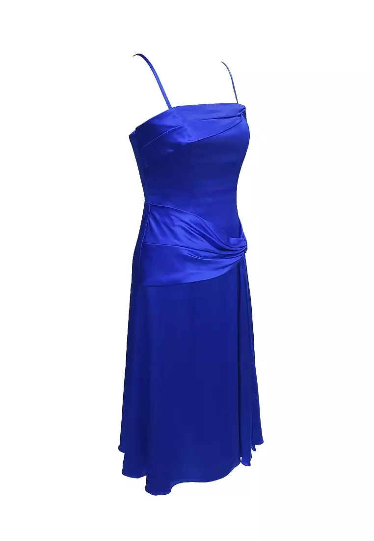 浪漫迷人修身剪裁真絲色丁晚禮服