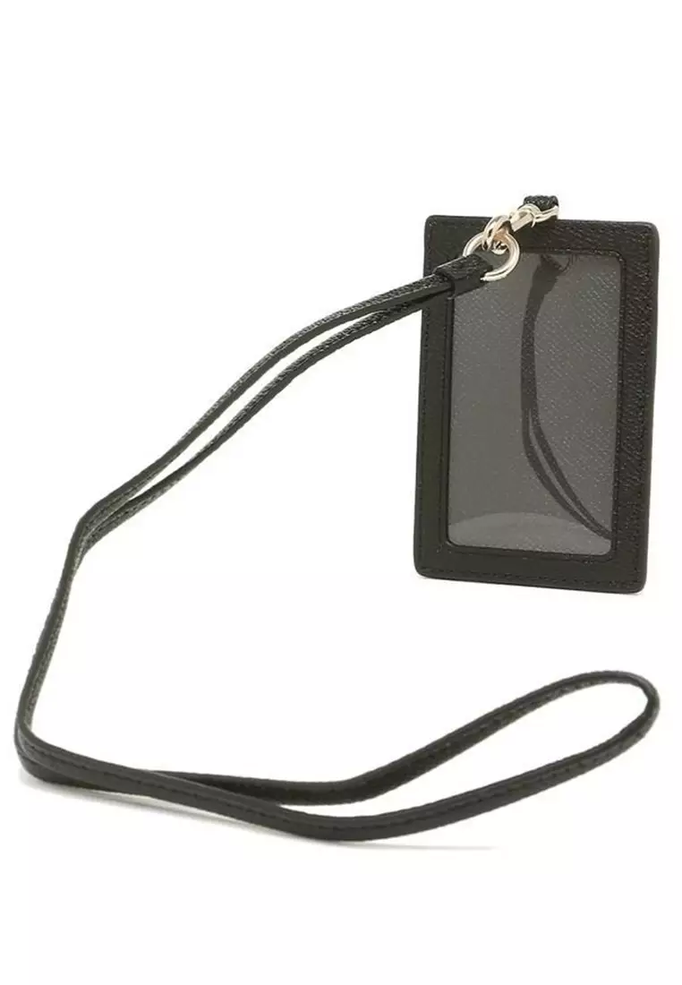 ID Lanyard In Crossgrain leather Black 57311
