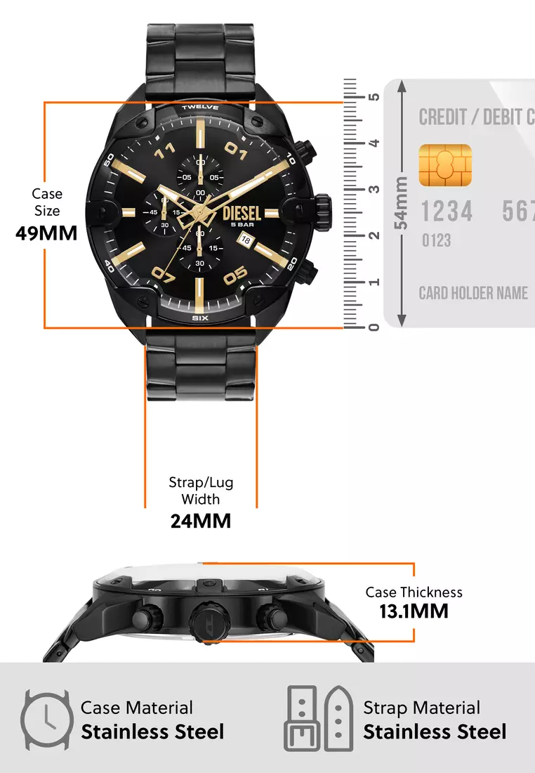 Buy Diesel Watch Spiked DZ4644 2024 Online | ZALORA Singapore