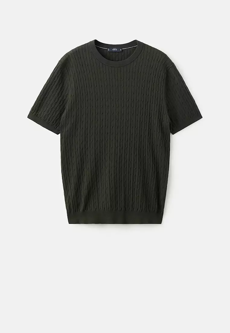 Cable Knit T-Shirt 100% Cotton