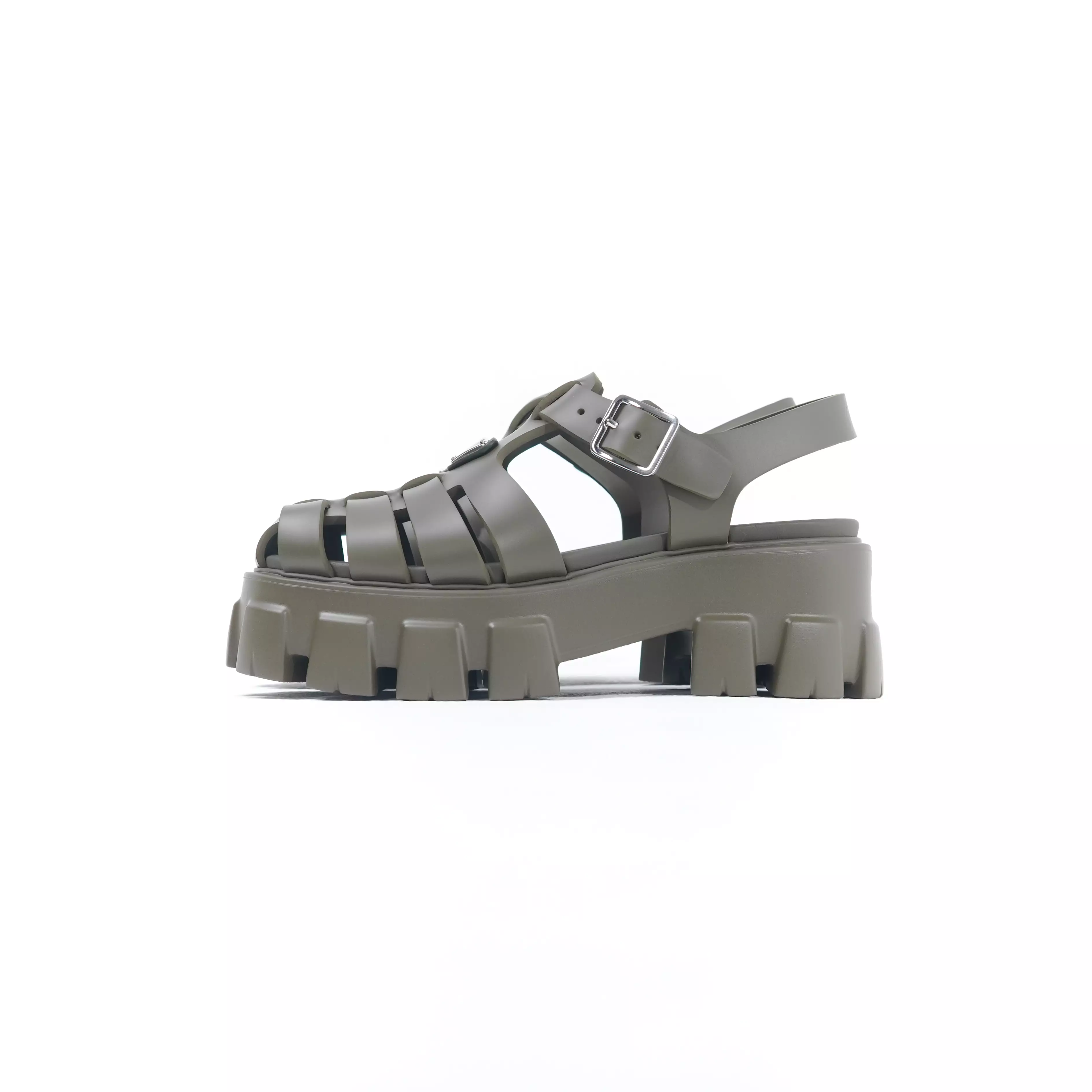Sandal PRADA FOAM RUBBER MILITARE OLIVE SNEAKER 100% ORIGINAL
