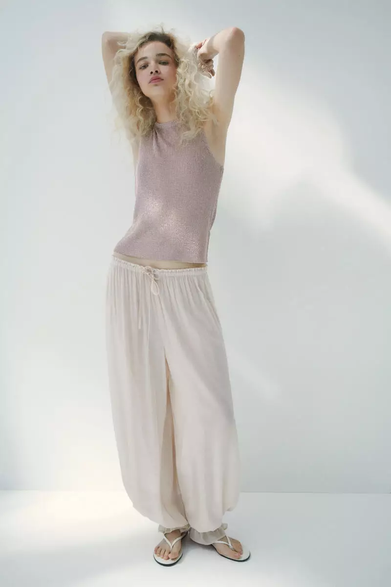Metallic knitted top