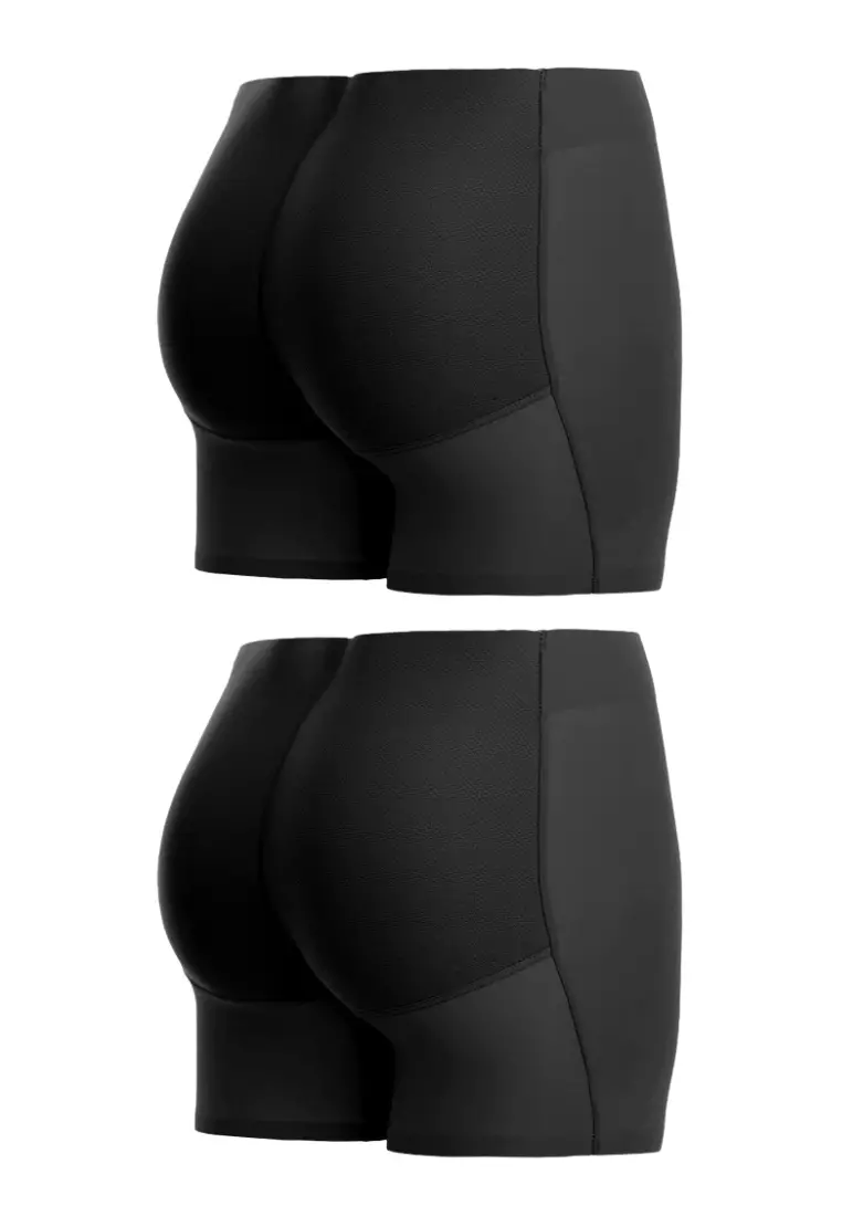 2 Pack Kleo Butt Lifter Safety Shorts Panties Seamless Padded Underwear Hip Pads Enhancer Panty in Black