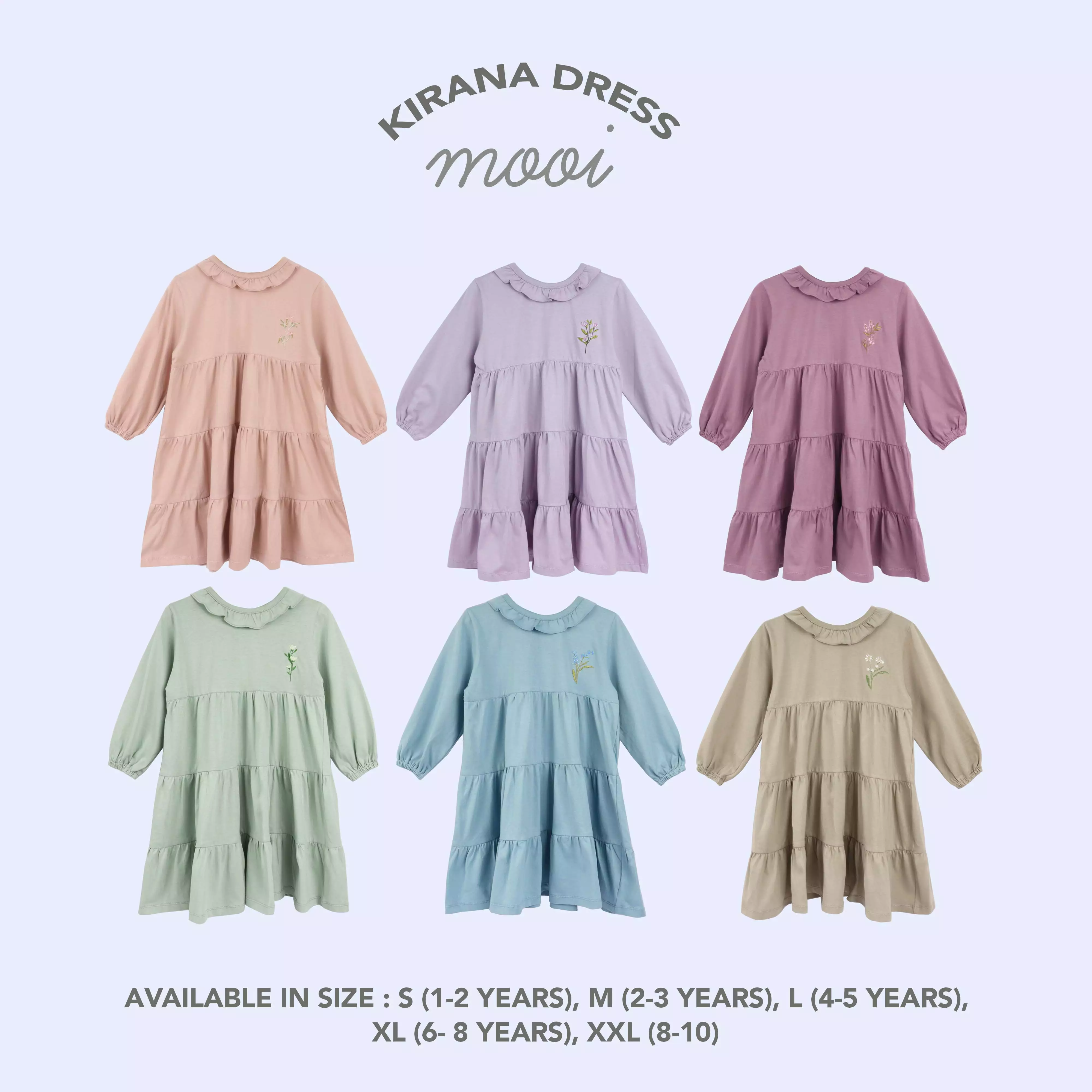 Mooi Dress Anak Perempuan Kirana Dress Kids - Lilac