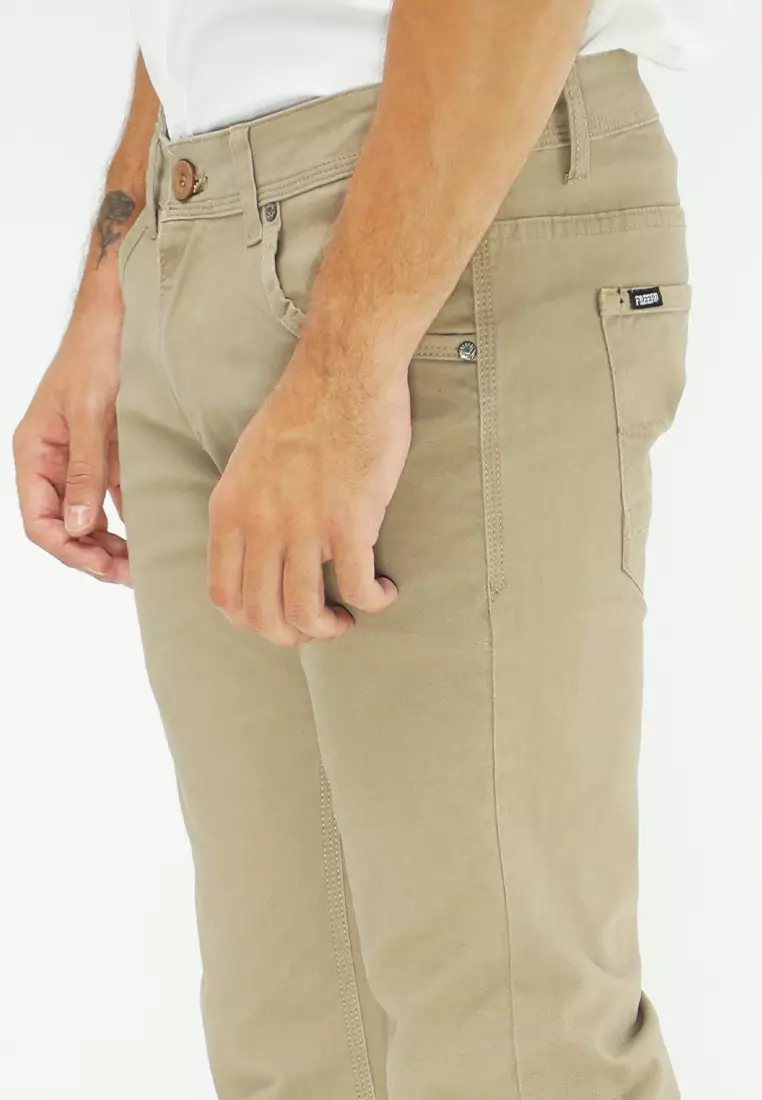 Colored Long Pants Slim Tapered Stretch