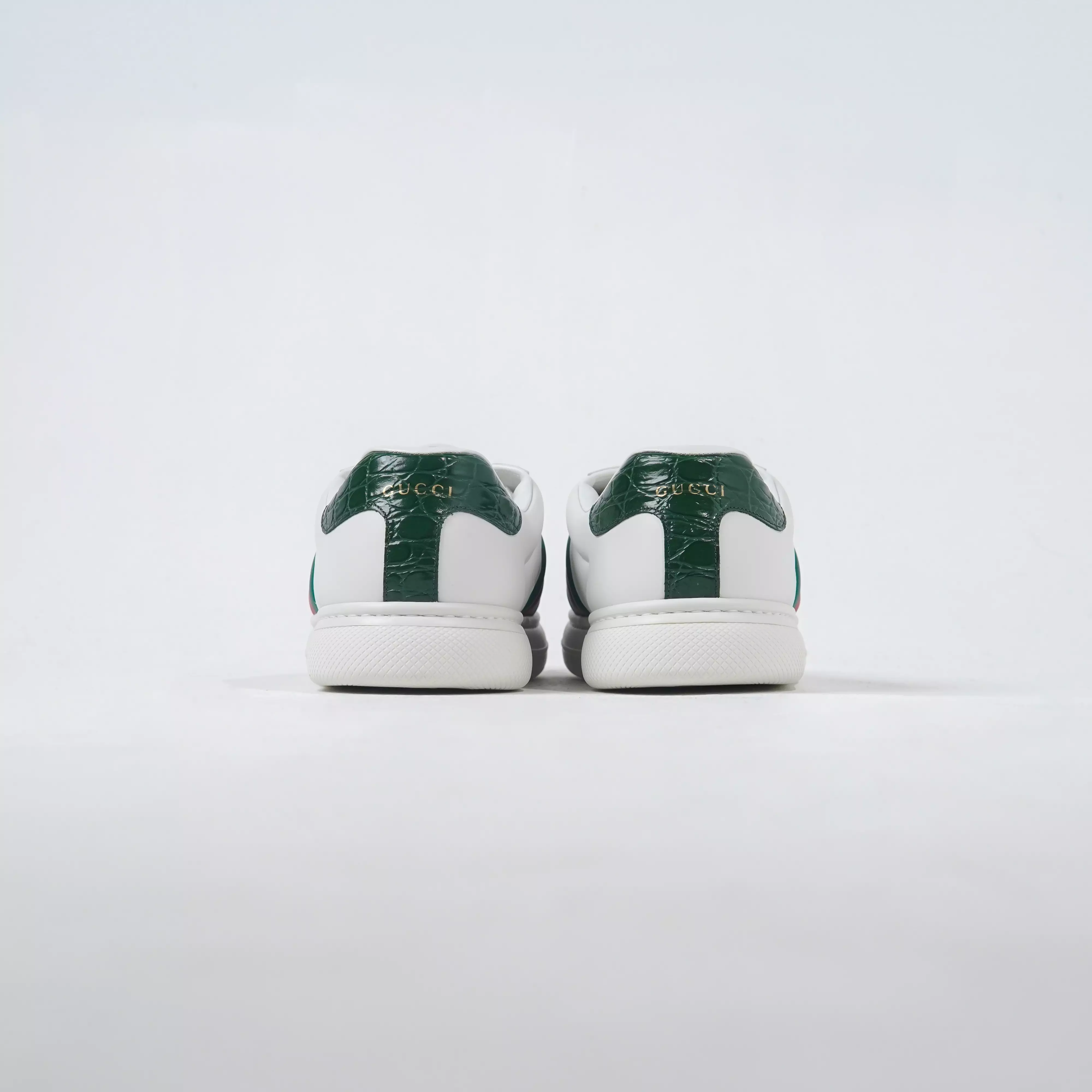 Sepatu GUCCI ACE TRAINER STRIPE RED GREEN WHITE SNEAKER 100% ORIGINAL