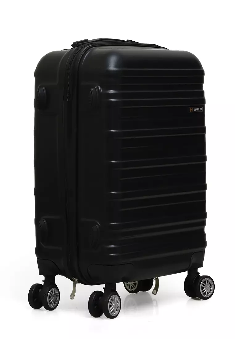 Carlton Tas Koper Fashion Unisex Size 20 Inch Suitcase Number Code Lock Material Fiber ABS ORIGINAL - Black