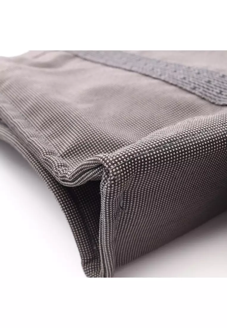 Pre-Loved Hermès Yale Line MM Handbag tote bag nylon canvas Dark gray silver hardware
