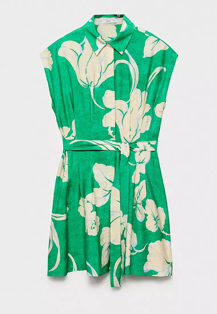 Buy Mango Belt Printed Dress 2026 Online | ZALORA